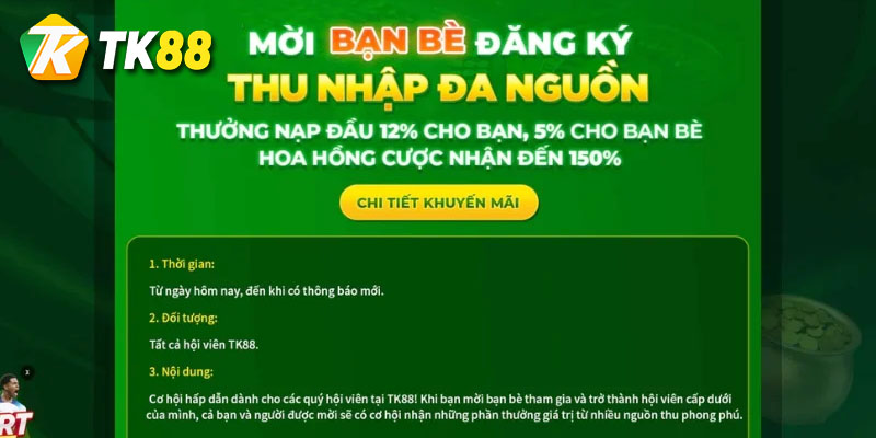 Chương trình khuyến mãi giới thiệu bạn bè Tk88 2 hướng dẫn đăng ký khuyến mãi giới thiệu bạn