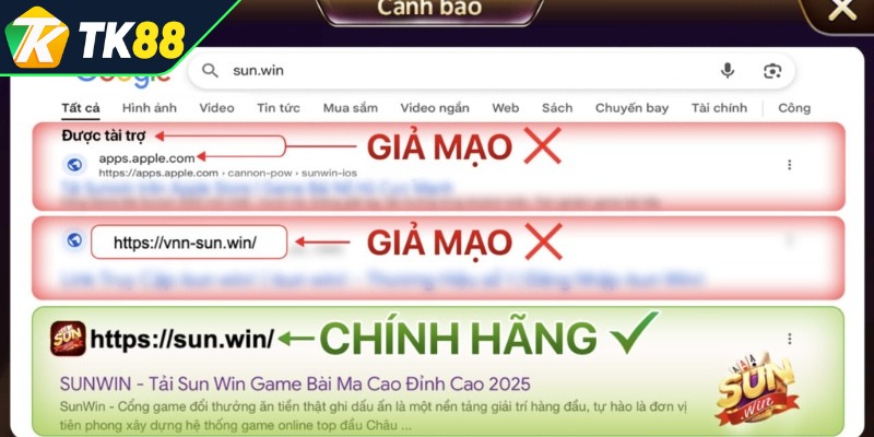 Sunwin Giả Mạo: Đừng Rơi Vào Cạm Bẫy Của Những Trang Lừa Đảo 1 Cảnh giác khi gặp các trang Sunwin giả mạo